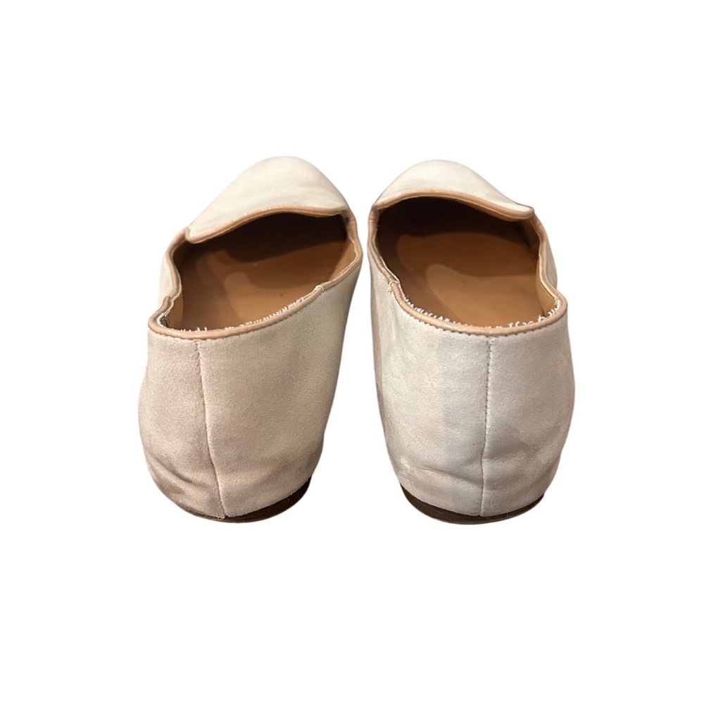 J.Crew Cream Leather Loafers Womens 8 Suede Almond Toe Flats 09141 - Picture 4 of 7